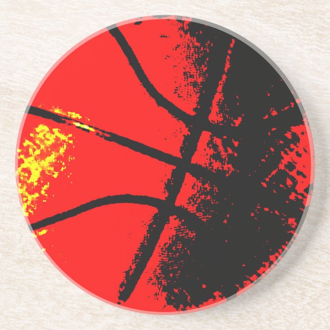 Pop Art Basketball Sandstein Untersetzer (Vorne)