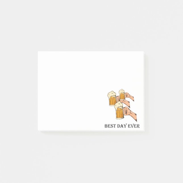 Pop Art Beer Bester Tag Post-it Klebezettel (Vorderseite)