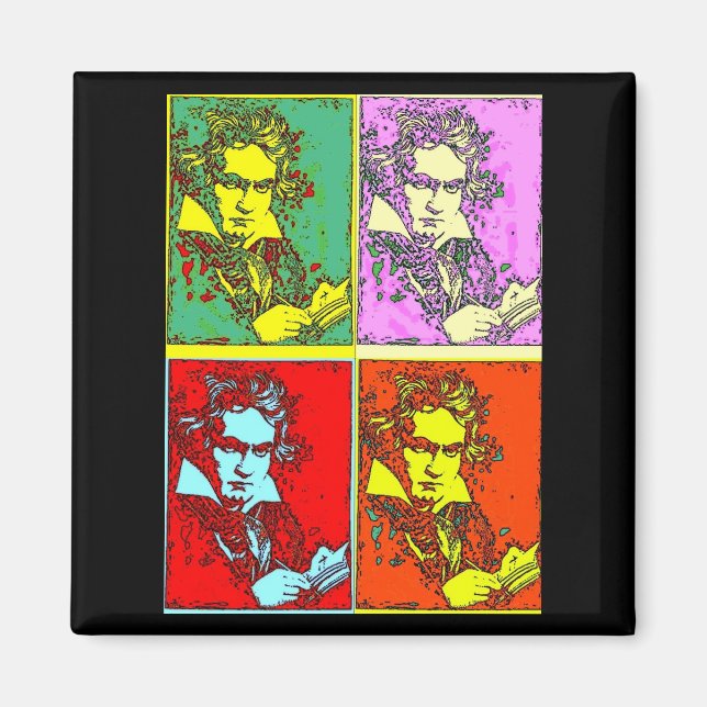 Pop-Art Beethoven Magnet (Vorne)