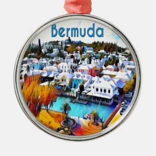 Pop Art Bermuda Silbernes Ornament