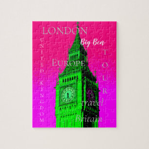 Pop Art Big Ben London Reise Pink Grün