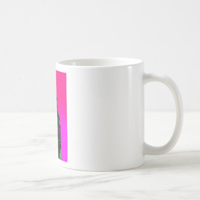 Pop Art Big Ben London Travel Pink Green Kaffeetasse (Rechts)