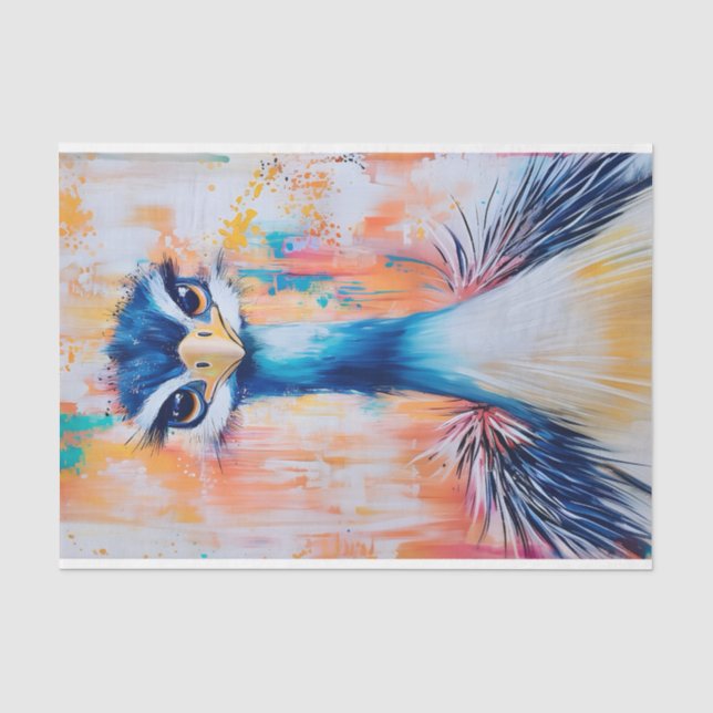 Pop Art Bird, Bold & Vibrannt DJ2R Decoupage Seidenpapier (Vorderseite)
