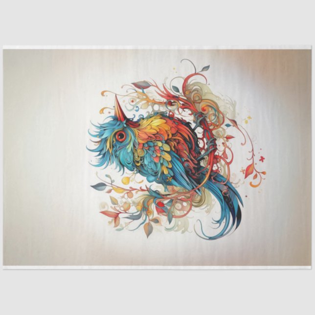 Pop Art Birds of Paradise Decoupage Seidenpapier (Vorderseite)