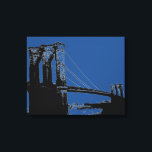 Pop Art Black & Blue Brooklyn Bridge Leinwanddruck<br><div class="desc">Stadtbild Manhattan,  Wolkenkratzer und Gebäude</div>