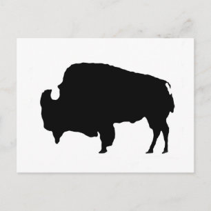 Pop Art Black & White Buffalo Silhouette Postkarte