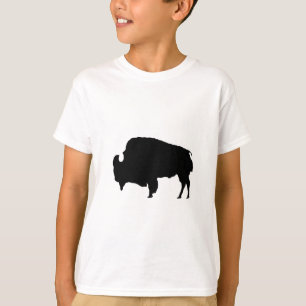 Pop Art Black & White Buffalo Silhouette T-Shirt