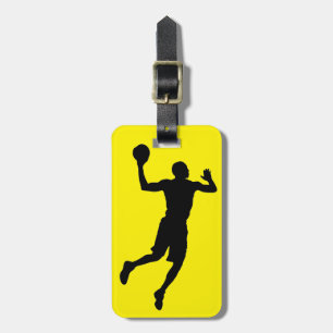 Pop Art Black Yellow Basketball Player Silhouette Gepäckanhänger