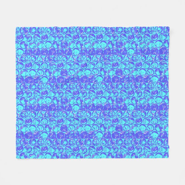 Pop Art Blasenverpackung Fleecedecke (Vorderseite (Horizontal))