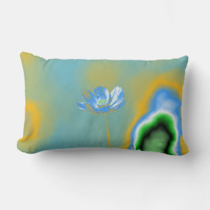 Pop Art Blue Cosmos Blume Lendenkissen