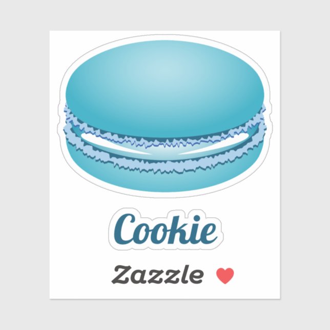 Pop Art Blue Macaron Cookie Aufkleber (Blatt)