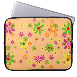 Pop Art Blume nahtlose Muster + Ihre Ideen Laptopschutzhülle