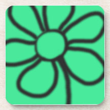 Pop Art Blume Untersetzer (grün)