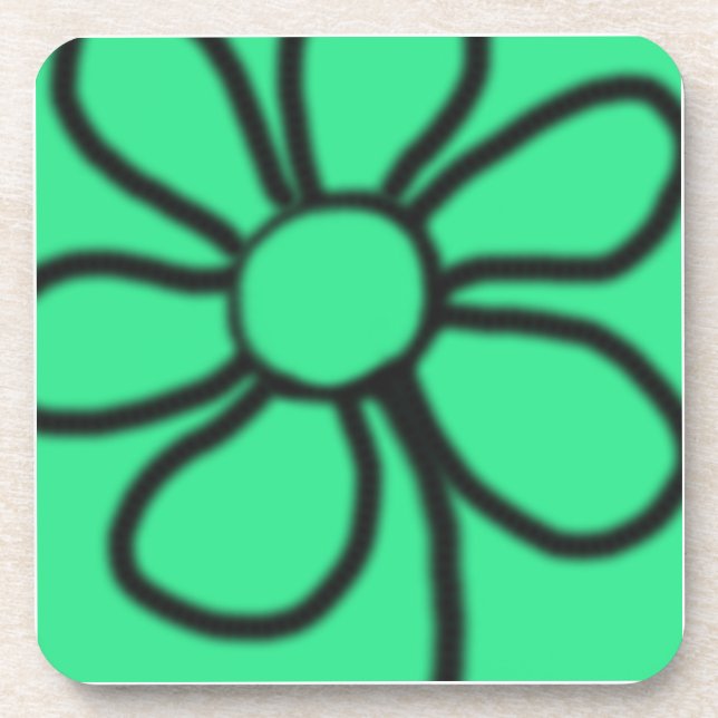 Pop Art Blume Untersetzer (grün) (Vorderseite)
