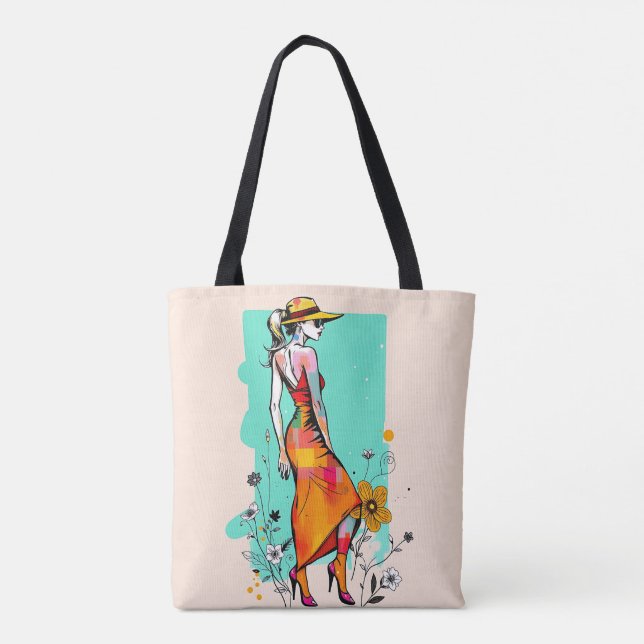 Pop-Art-Botanik-Traum-Tasche 🌈🌼 Tasche (Rückseite)