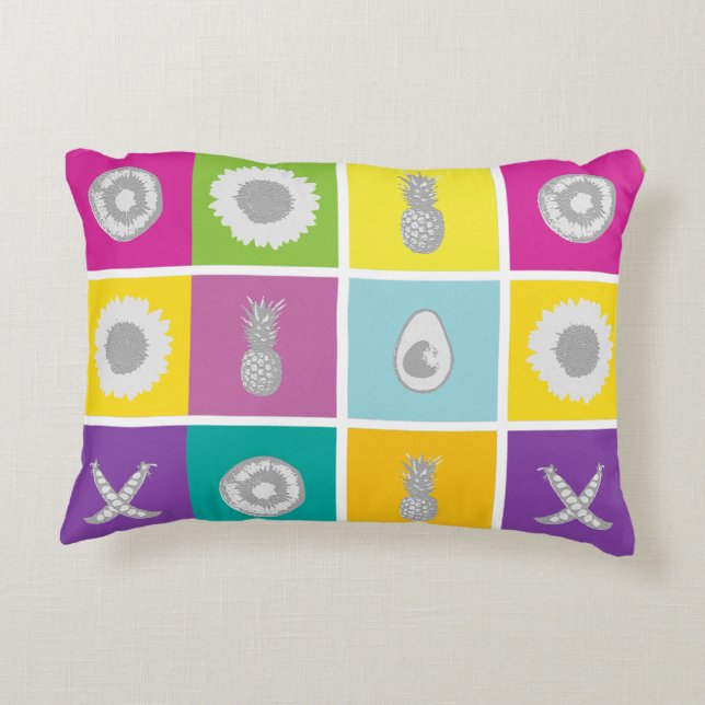 Pop Art Botanique & Coussin d'accents de fruits (Dos)