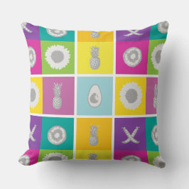 Pop Art Botanique & Fruit Design Jeter Oreiller