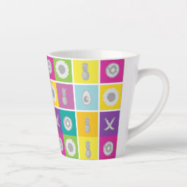 Pop Art Botanique & Fruit Motif Latte Mug