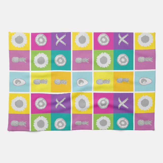 Pop Art Botanique & Fruit Motif serviette de cuisi (Horizontal)