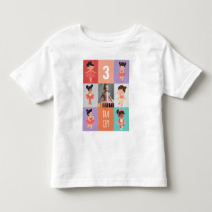 Pop Art Boxen Cartoon Ballett 3. Geburtstag Foto Kleinkind T-shirt