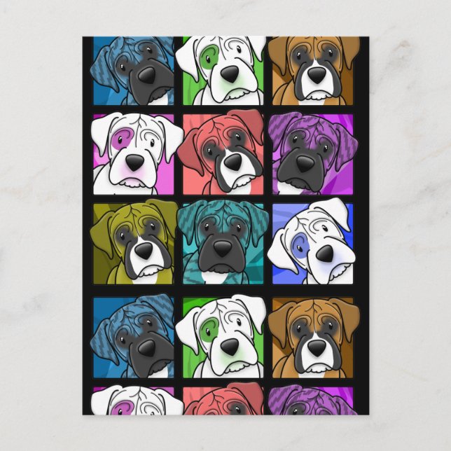 Pop Art Boxer Postkarte (Vorderseite)