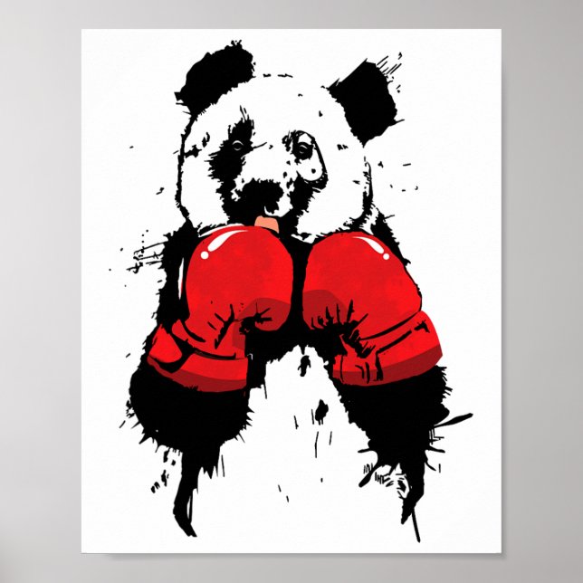 Pop Art Boxing Panda Bear Boxer Poster (Vorne)