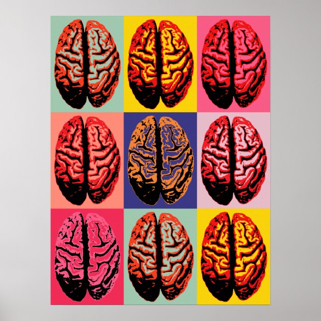 Pop Art Brain Poster (Vorne)