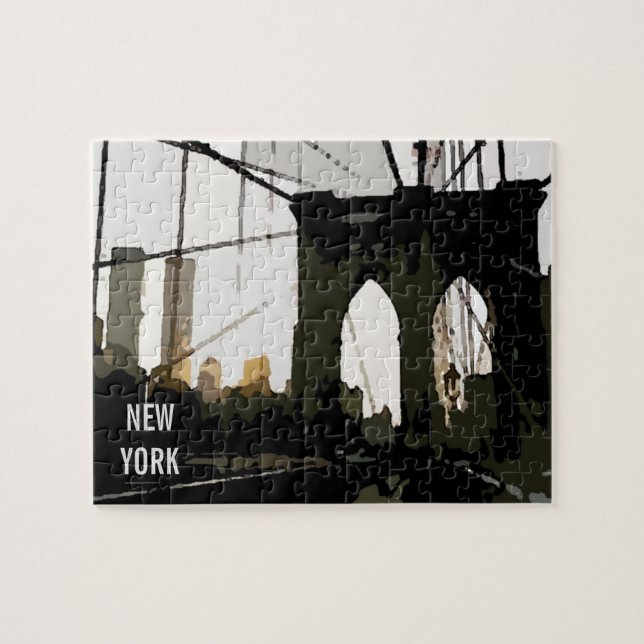 Pop Art Brooklyn Bridge Illustration New York City (Horizontal)