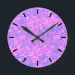 Pop art bubble wrap runde wanduhr<br><div class="desc">Pop art bubble wrap pattern in blue and purple</div>
