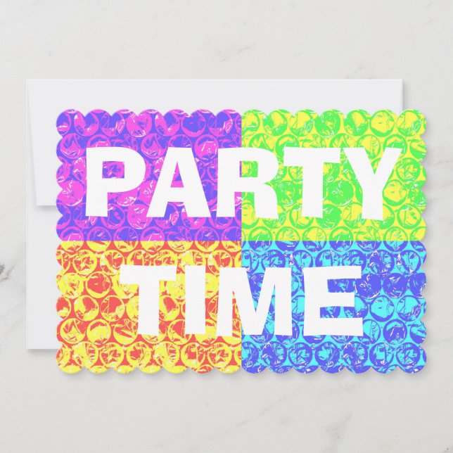 Pop Art Bubble Wrapper Housewarming Party Einladun Einladung (Vorderseite)