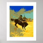 Pop Art Buckaroo Print Poster<br><div class="desc">Dieses Poster stammt aus einer Mixed Media Illustration des Buchcover-Künstlers Michael Thomas</div>