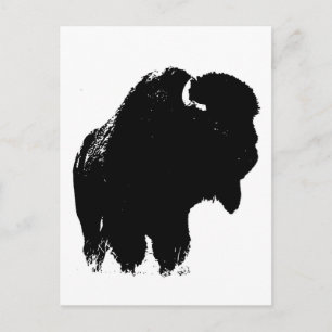 Pop Art Buffalo Bison Silhouette Postkarte