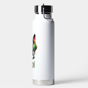 Pop-Art-Bulldoge mit Schutzbrille Trinkflasche