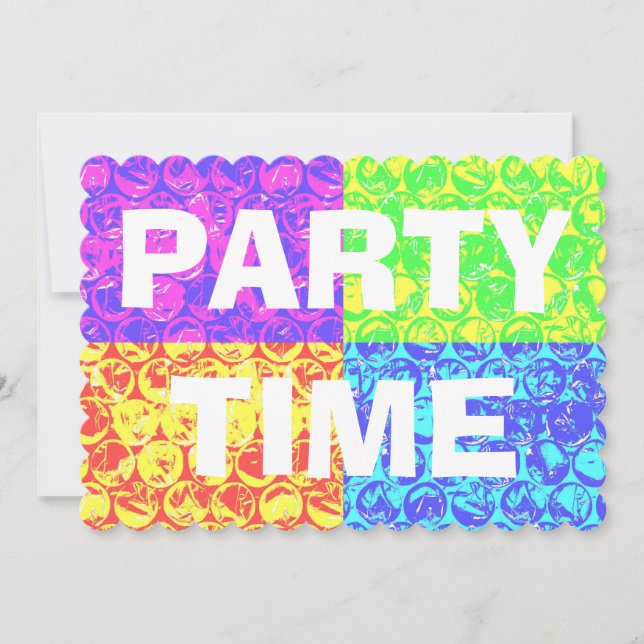 Pop art bulle envelopper invitation fête d'anniver (Devant)