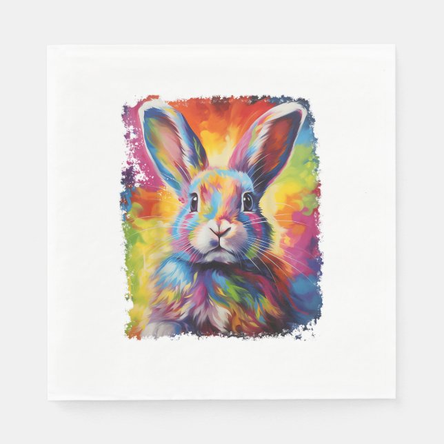 Pop Art Bunny Rabbit Serviette (Vorderseite)
