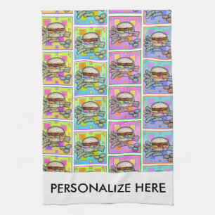 POP ART BURGER (Hamburger) Geschirrtuch