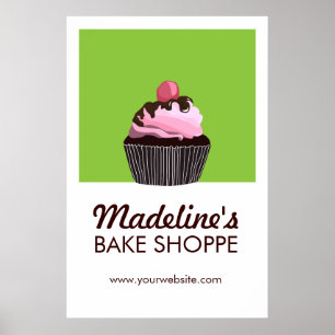 Pop Art Cake Custom Bakery Poster d'affaires