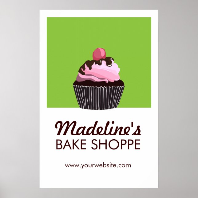 Pop Art Cake Custom Bakery Poster d'affaires (Devant)