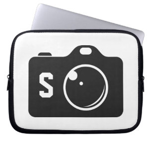 Pop Art Camera Black/White Monogram Laptopschutzhülle