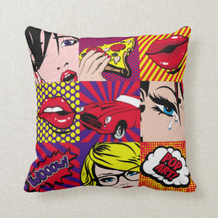 Pop Art Card Illustrationsmuster, Art,Comic,Pop,re Kissen