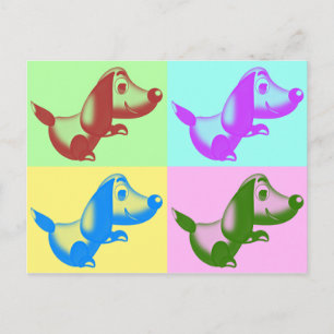 Pop Art Cartoon Dog Postkarte