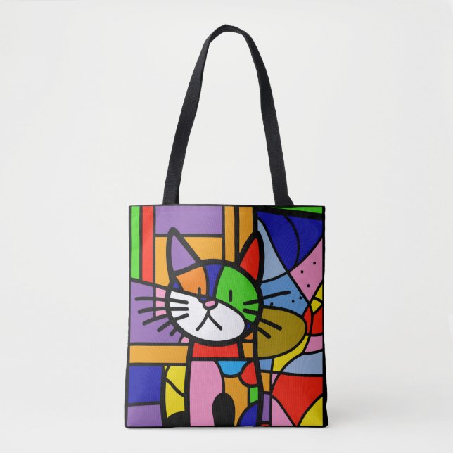 Pop Art Cat Design Vibranful and Coulourful Tasche (Vorderseite)