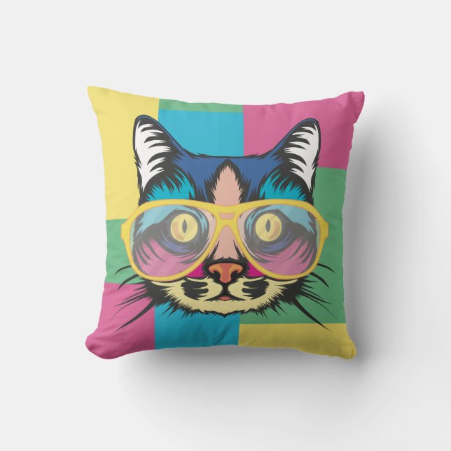 Pop Art Cat Kissen (Vorderseite)