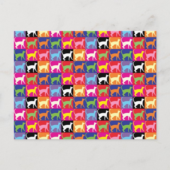 Pop Art Cats Postkarte (Vorderseite)