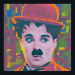 Pop Art Chaplin Poster<br><div class="desc">Charlie Chaplin, Pop Art, Vintag, Schwarz und Weiß, Komödie, Stummfilm, Filmplakat, Iconic, Tramp, Filmstar, Retro, Art Deko, Klassik, Hollywood, Schauspieler, Kino, Nostalgie, berühmt, minimalistisch, farbig, Typografie, whimsical, frech, expressionistisch, karisch, sursch, surrisch Grafik-Design, Poster-Kunst</div>