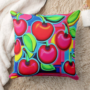 Pop Art Cherry Burst Kissen