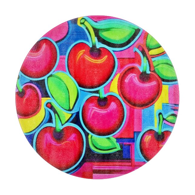 Pop Art Cherry Burst Schneidebrett (Vorderseite)
