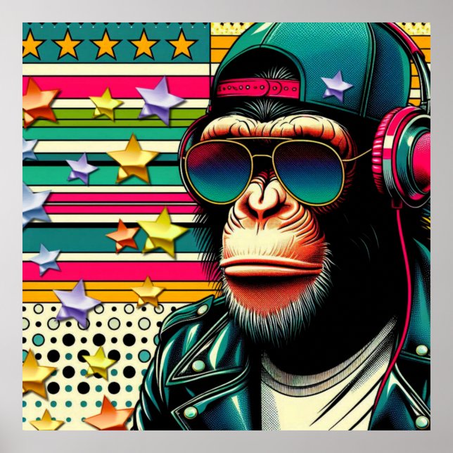 POP ART CHIMPANZEE 3 POSTER (Vorne)