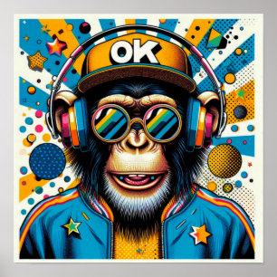 POP-ART CHIMPANZEE 8 POSTER