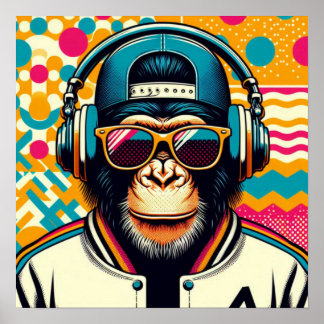 POP ART CHIMPANZEE POSTER